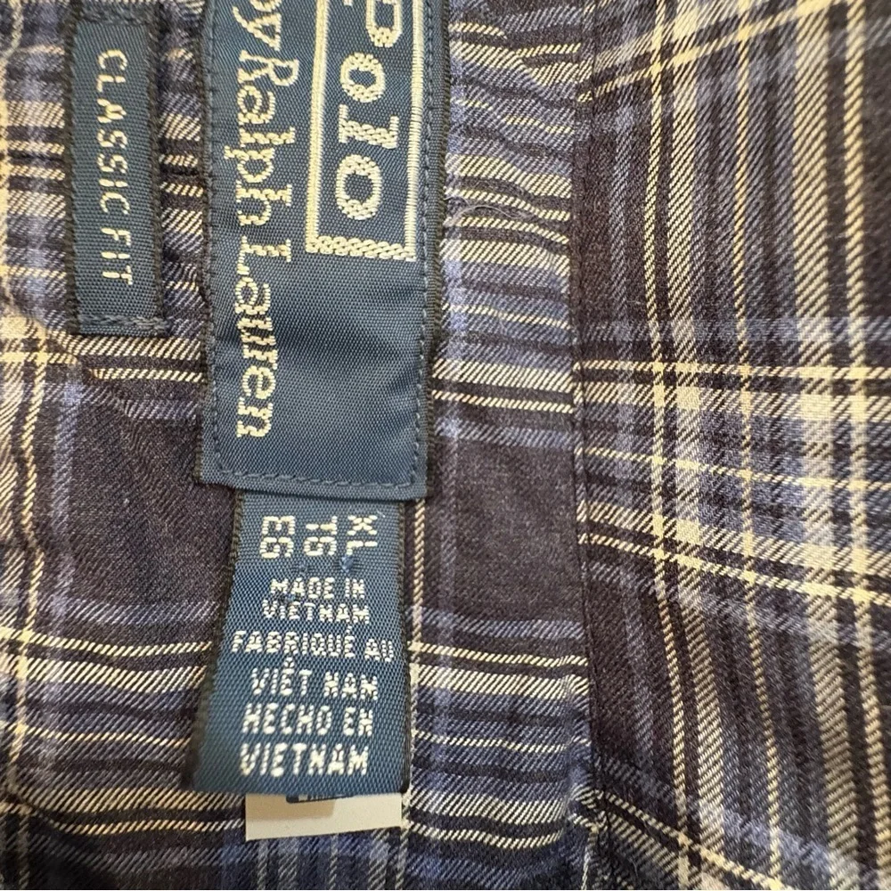 NWT Polo by Ralph Lauren Men’s Button Down Dress Shirt Blue Plaid 100% Cotton